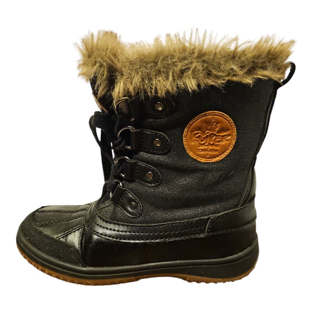 KUIPER ALISON CANVAS/LEATHER FAUX FUR WINTER BOOTS